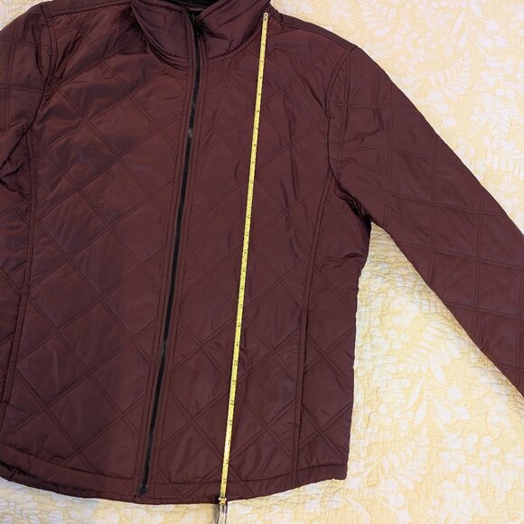 Zara Men's quilted light jacket burgundy size XL - Picture 4 of 9